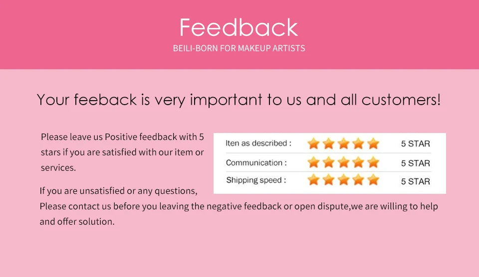 BEILI Pink Makeup Brushes High Quality Powder Foundation Blush Eyeshadow Make Up Brush Set Natural Hair косметика