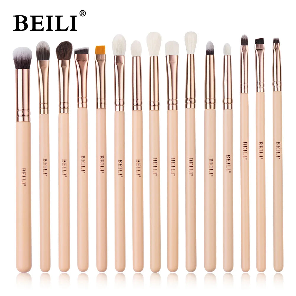 BEILI Pink Makeup Brushes High Quality Powder Foundation Blush Eyeshadow Make Up Brush Set Natural Hair косметика