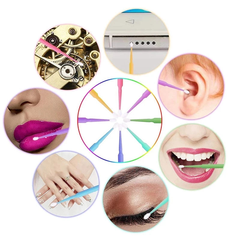 100pcs Micro make up brushes Eyelash Extension EyeLash Glue Brushes Lint Free Applicators Disposable MakeUp brushes Makeup Tools