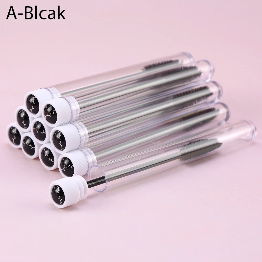 10pcs Pink Eyelashes Brushes Reusable Eyebrow Brush for Eyelash Extension Crystal Eyelash Brush Mascara Tube Make Up Hot Sales