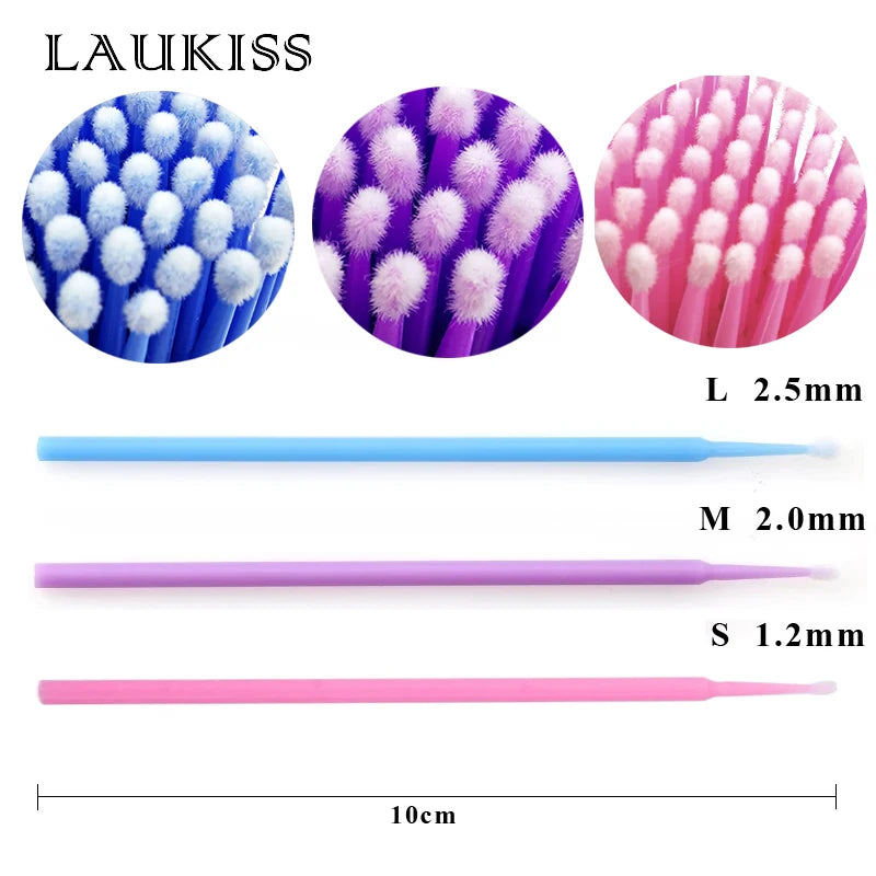 100pcs Micro make up brushes Eyelash Extension EyeLash Glue Brushes Lint Free Applicators Disposable MakeUp brushes Makeup Tools