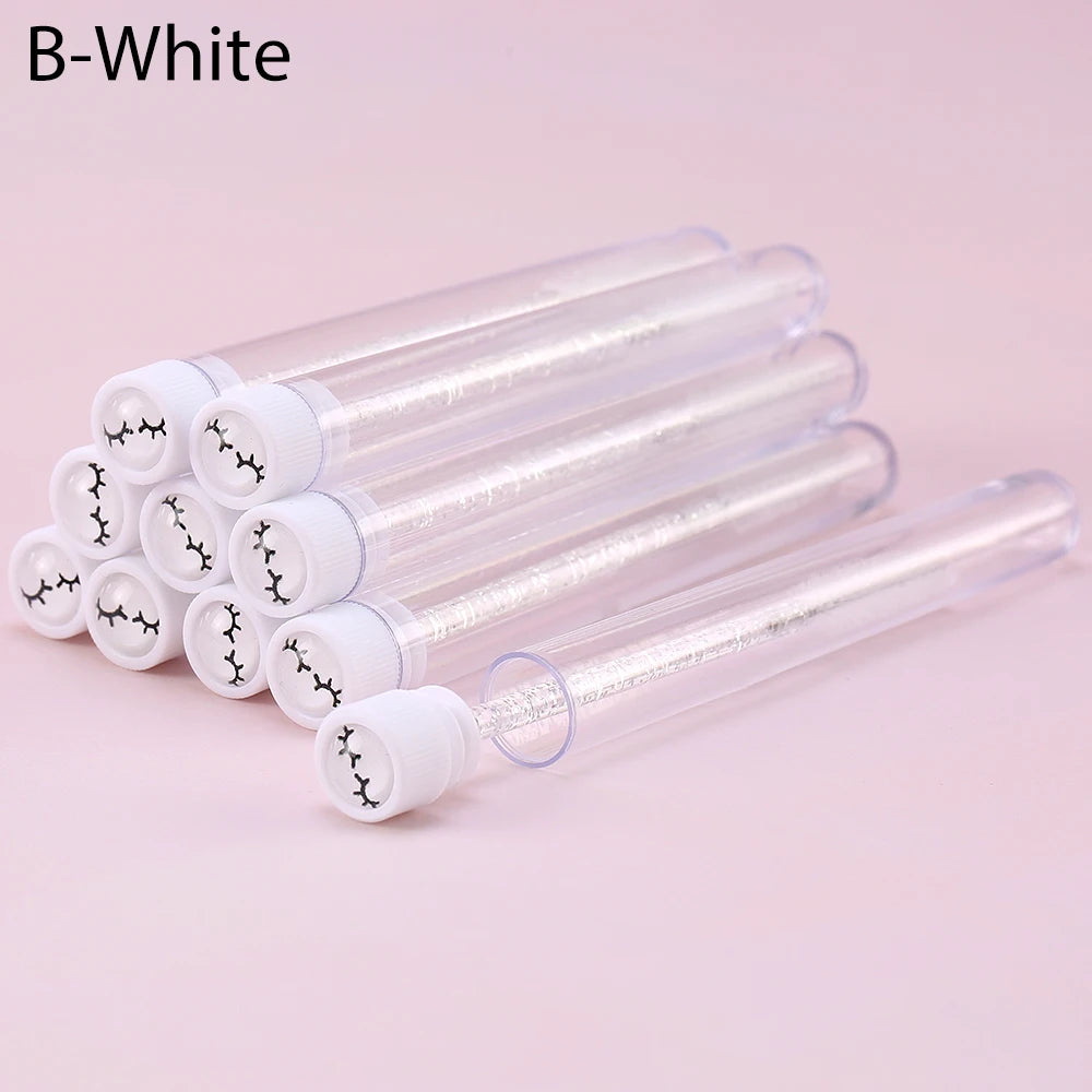 10pcs Pink Eyelashes Brushes Reusable Eyebrow Brush for Eyelash Extension Crystal Eyelash Brush Mascara Tube Make Up Hot Sales