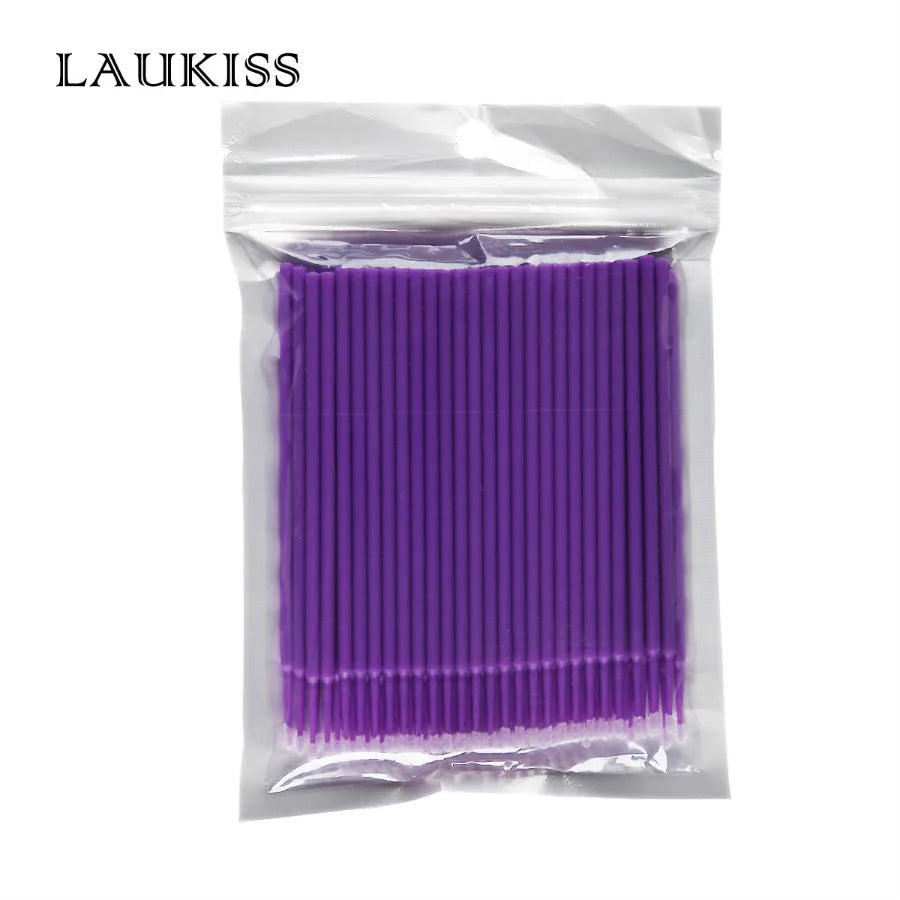 100pcs Micro make up brushes Eyelash Extension EyeLash Glue Brushes Lint Free Applicators Disposable MakeUp brushes Makeup Tools
