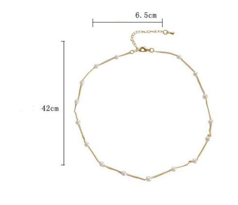Delysia King  Simple pearl necklace clavicle chain