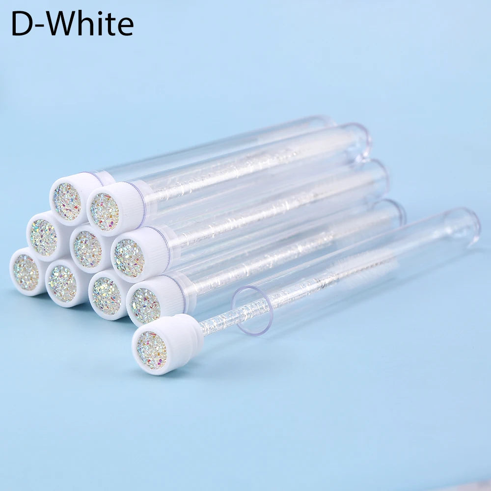 10pcs Pink Eyelashes Brushes Reusable Eyebrow Brush for Eyelash Extension Crystal Eyelash Brush Mascara Tube Make Up Hot Sales