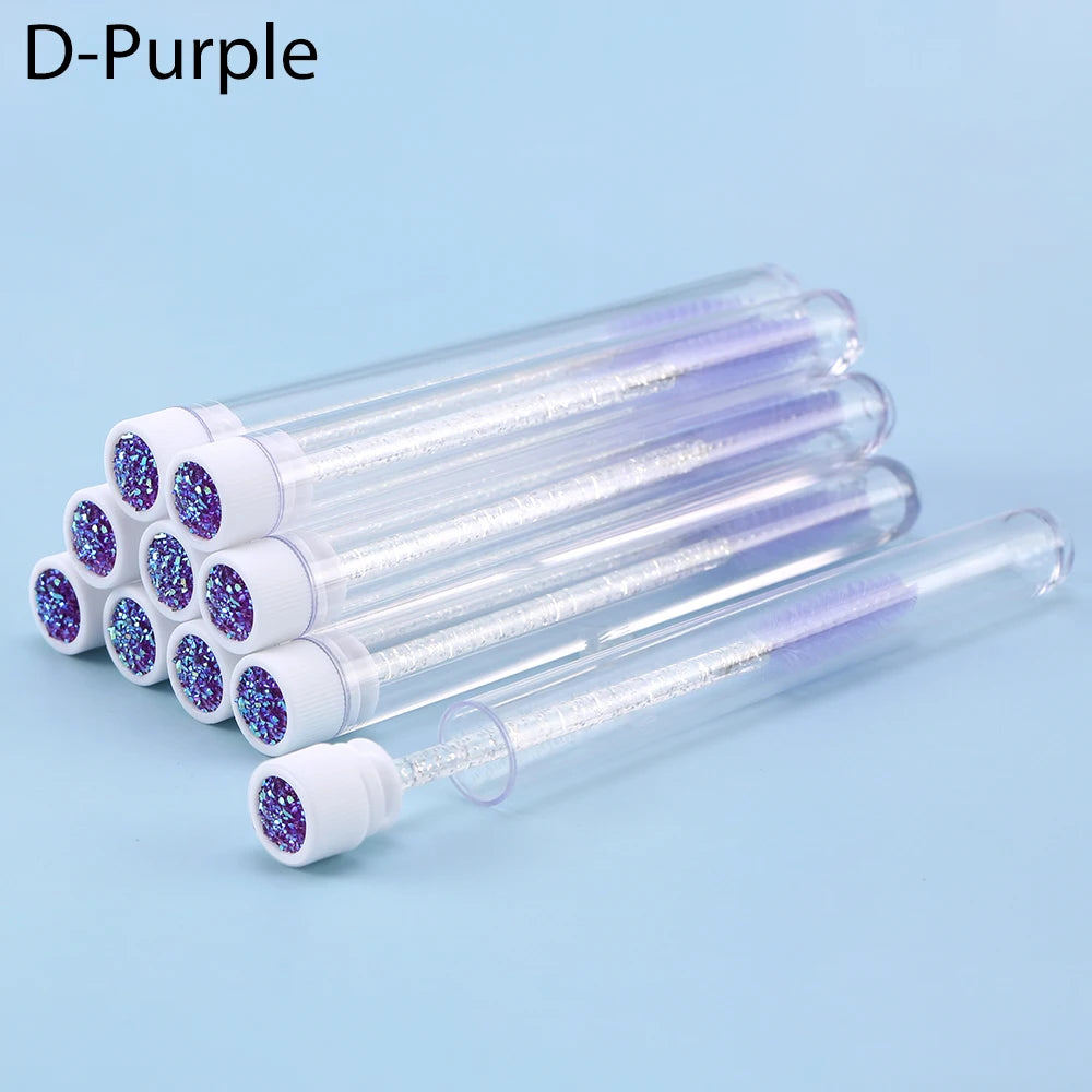 10pcs Pink Eyelashes Brushes Reusable Eyebrow Brush for Eyelash Extension Crystal Eyelash Brush Mascara Tube Make Up Hot Sales