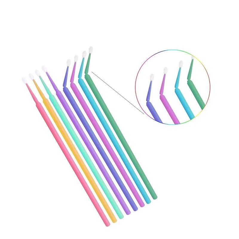100pcs Micro make up brushes Eyelash Extension EyeLash Glue Brushes Lint Free Applicators Disposable MakeUp brushes Makeup Tools