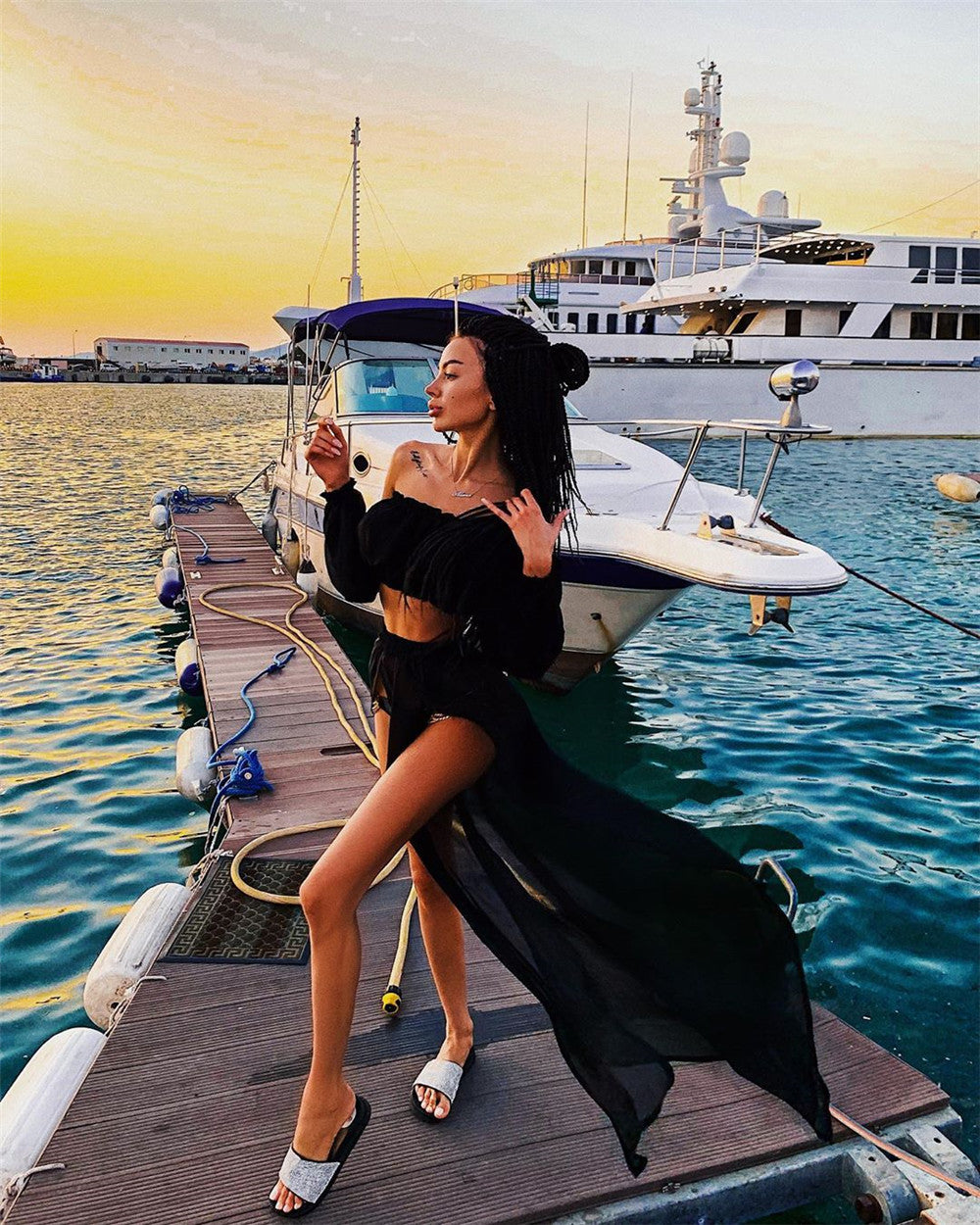 2021 Bikini Beach Cover Up Women Summer Ladies Bathing Suit Two Piece Dress Swimwear Swimsuit Beachwear 2Pcs Sets