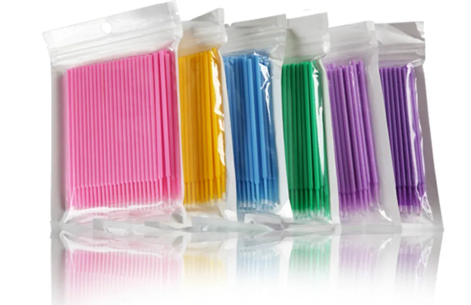 100pcs Micro make up brushes Eyelash Extension EyeLash Glue Brushes Lint Free Applicators Disposable MakeUp brushes Makeup Tools