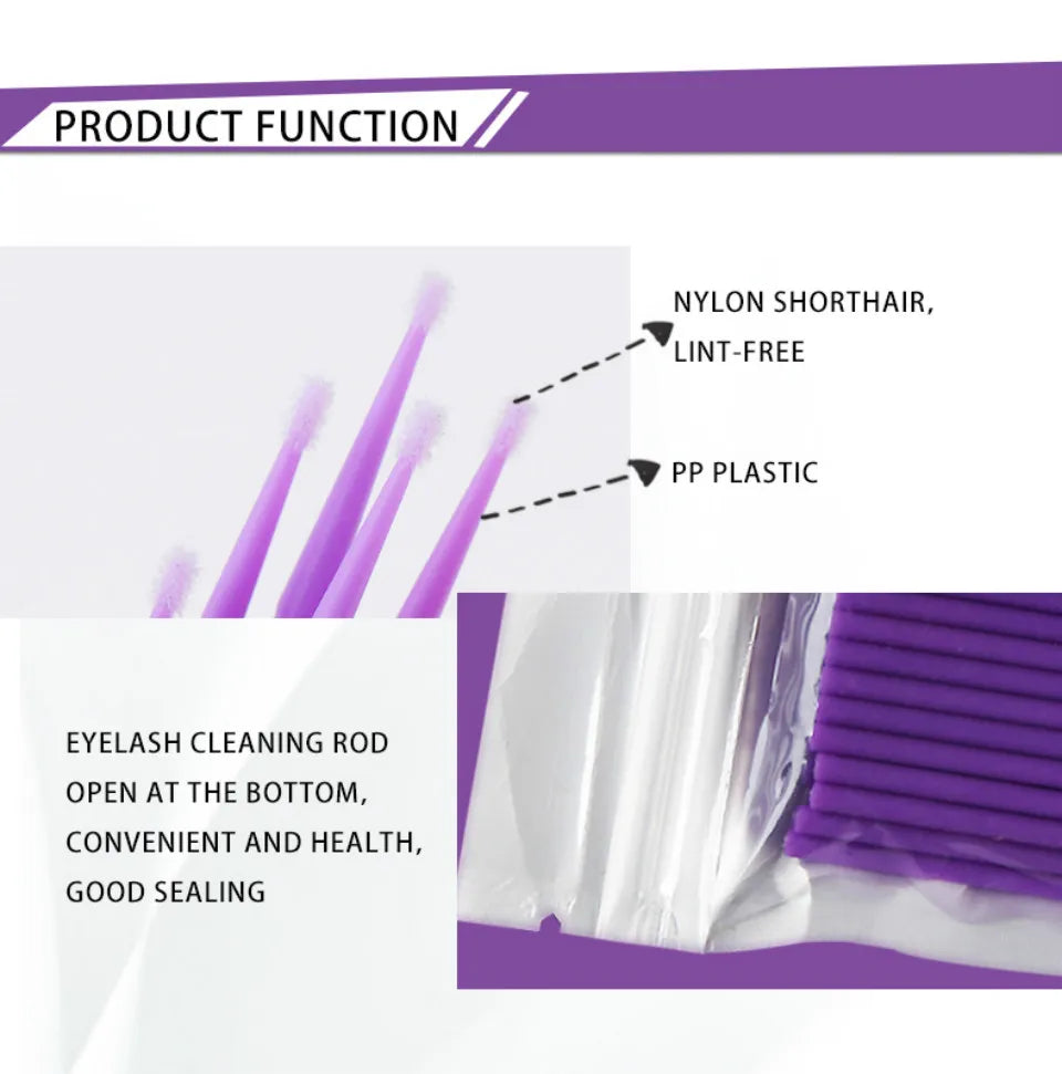 100pcs Micro make up brushes Eyelash Extension EyeLash Glue Brushes Lint Free Applicators Disposable MakeUp brushes Makeup Tools