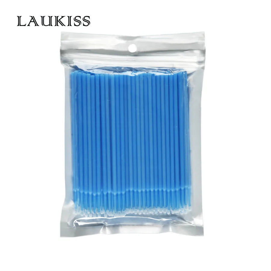 100pcs Micro make up brushes Eyelash Extension EyeLash Glue Brushes Lint Free Applicators Disposable MakeUp brushes Makeup Tools