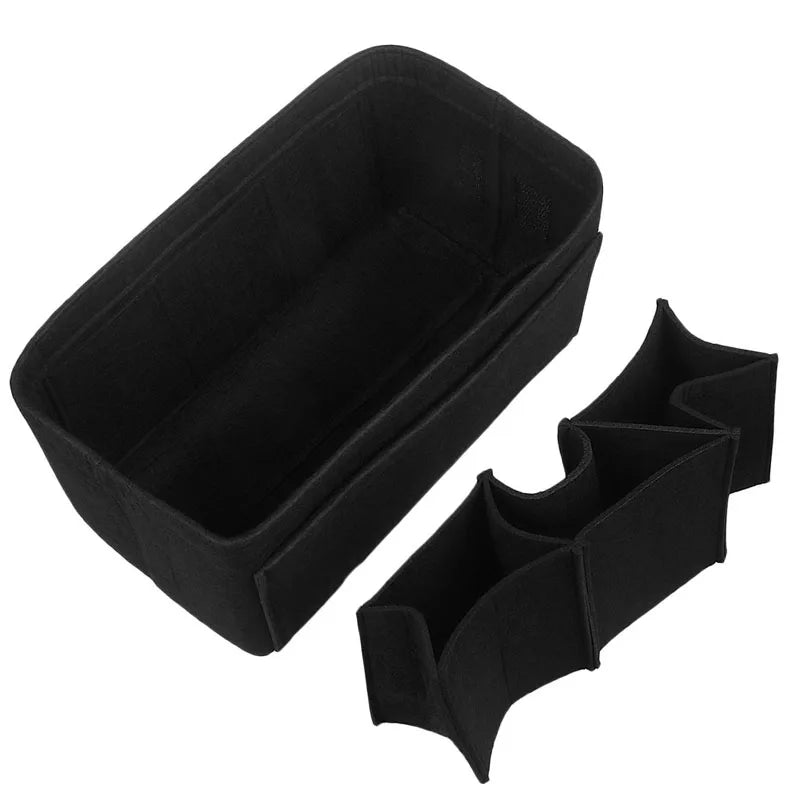 HHYUKIMI Brand Make up Organizer Felt Insert Bag For Handbag Travel Inner Purse Portable Cosmetic Bags Fit Various Brand Bags