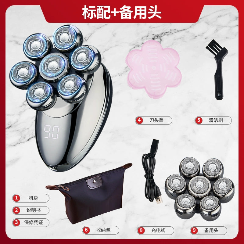 German Technology Seven Cutter Head Bald Head Handy Gadget Shaving Head Special Self-Scraping Shaving Hair Hair Clipper Electric Razor Male