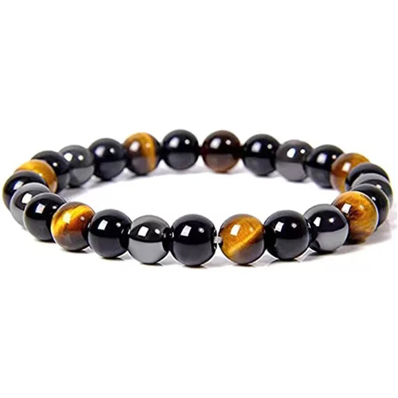 Natural Black Obsidian Hematite Tiger Eye Beads Bracelets Men for Magnetic Health Protection Women Soul Jewelry Pulsera Hombre