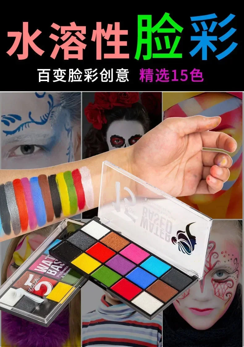 Face Body Painting Make Up Face Color Eye Shadow Easy To Clean Makeup Body Paint Festival Halloween Makeup Body Paint  Wholesale