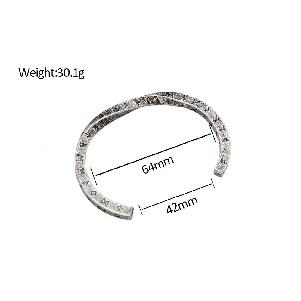 Fashion Vintage Mobius Bracelet For Men Women Stainless Steel Viking Rune Twist Cuff Bangles Jewelry Gifts Wholesale Adjustable