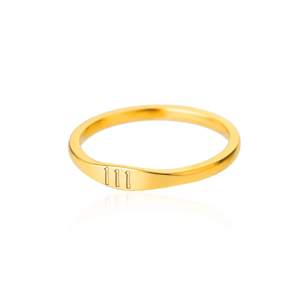 Lucky 11:11 Angel Number Rings for Women Stainless Steel Finger Ring Vintage Wedding Aesthetic Jewerly Gift anillos mujer