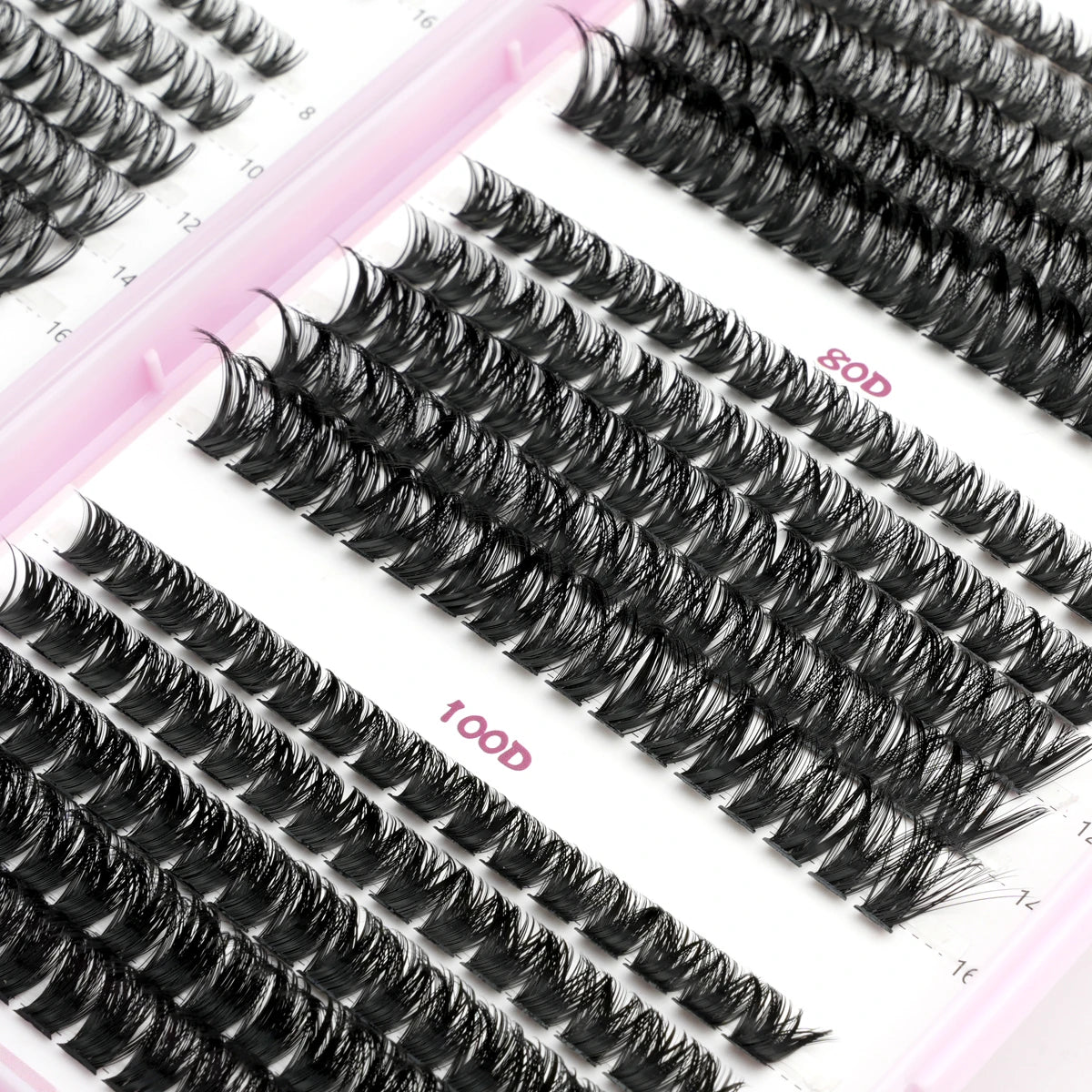Individual Lashes C/D Curl DIY False Eyelashes Makeup Lash Clusters Set Eyelash Extension Kit Lashes Bond and Seal Make Up Tool
