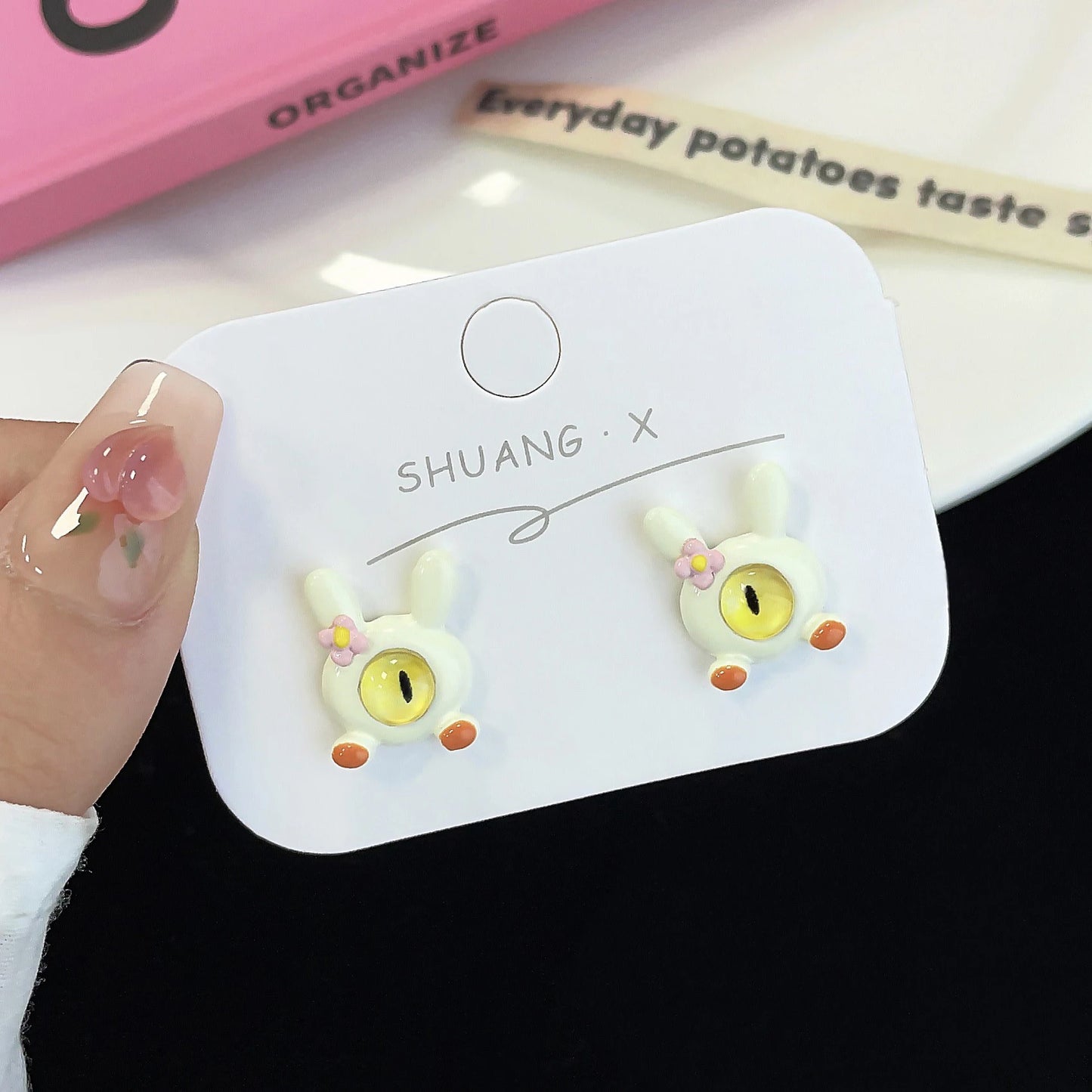 2023 Cosplay Anime Earring For Women Red Single Eye Monster Piercing Halloween Ear Stud Female Funny Goth Ear Accessories Gift