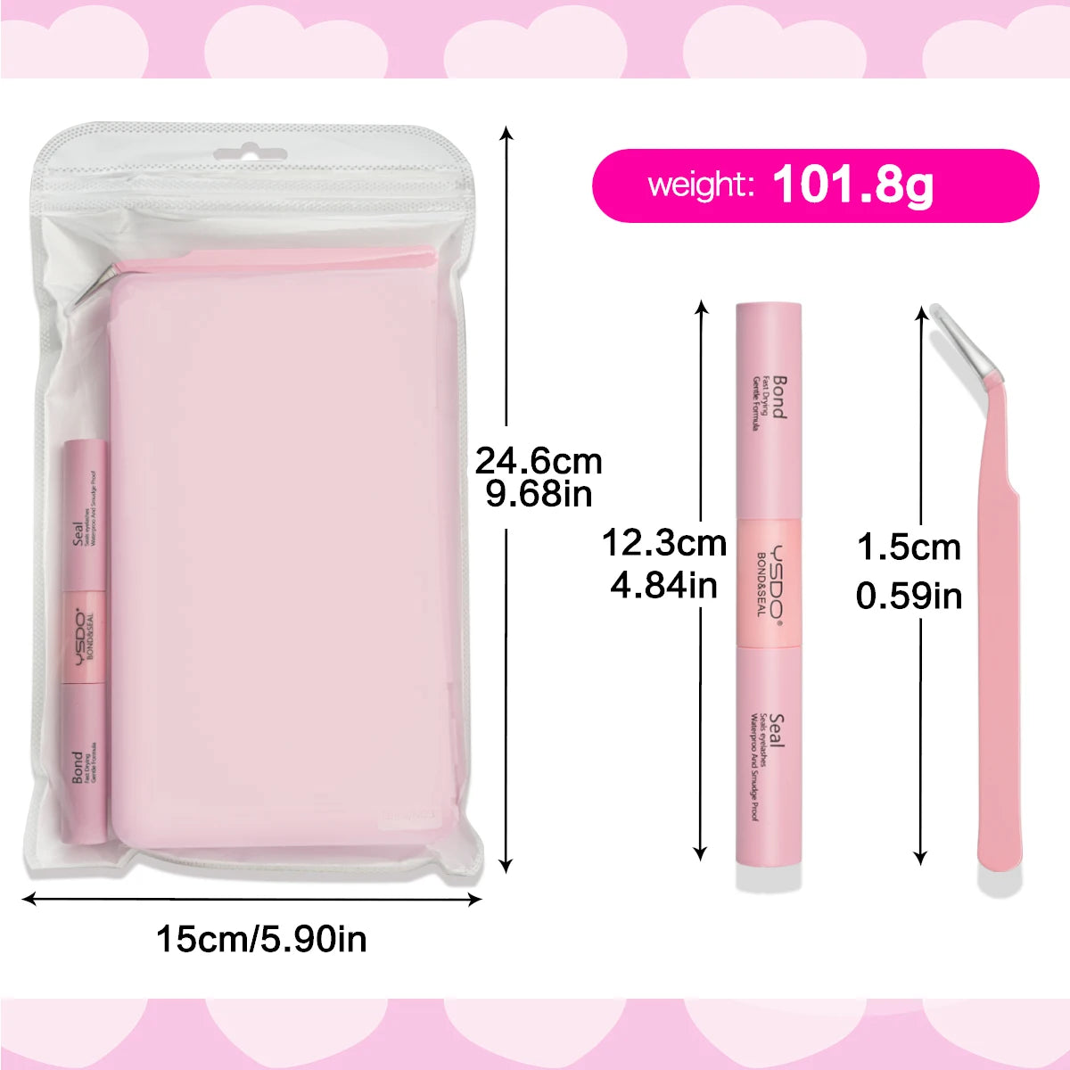 Individual Lashes C/D Curl DIY False Eyelashes Makeup Lash Clusters Set Eyelash Extension Kit Lashes Bond and Seal Make Up Tool