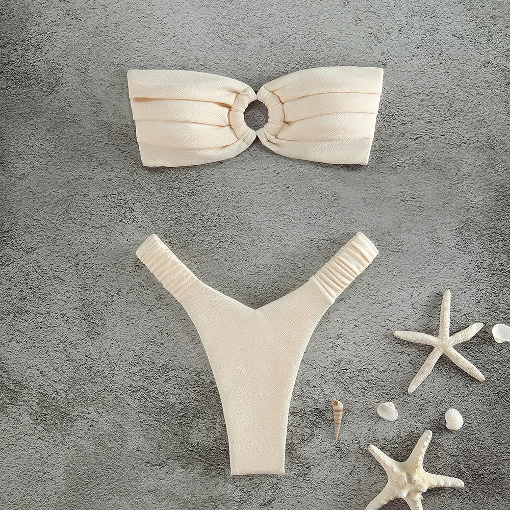 Micro Bikini Push Up Women Swimsuits 2024 Sexy Female Swimwear Brazilian Bikini Set Thong Biquini Swim Suits Solid Beachwear