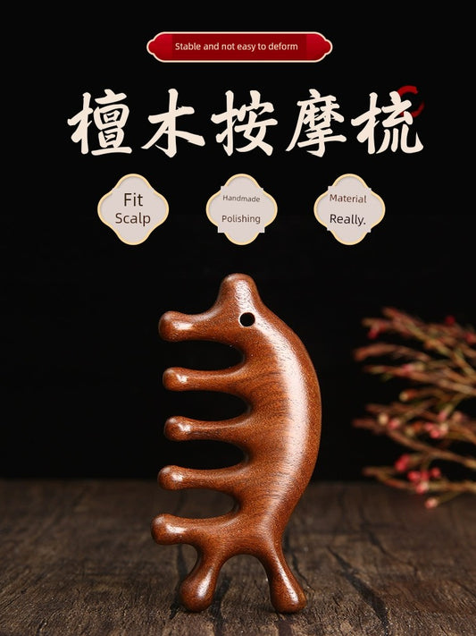 Natural Ebony Head Massager Facial Lifting Firming Five-Claw Head Treatment Scalp Scraping Multifunctional Meridian Comb