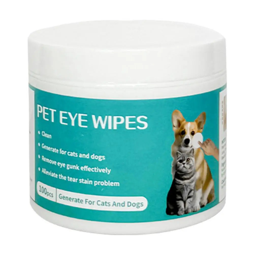 100 Count Dog Eye Cleaner Pet Eye Wipes Tear Stain Remover Convenient Cleaning Pads Dog Eye Cleaning Wipes Grooming Kit Care