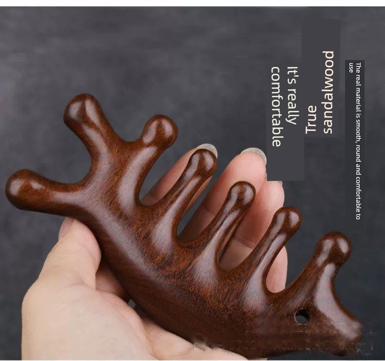 Natural Ebony Head Massager Facial Lifting Firming Five-Claw Head Treatment Scalp Scraping Multifunctional Meridian Comb