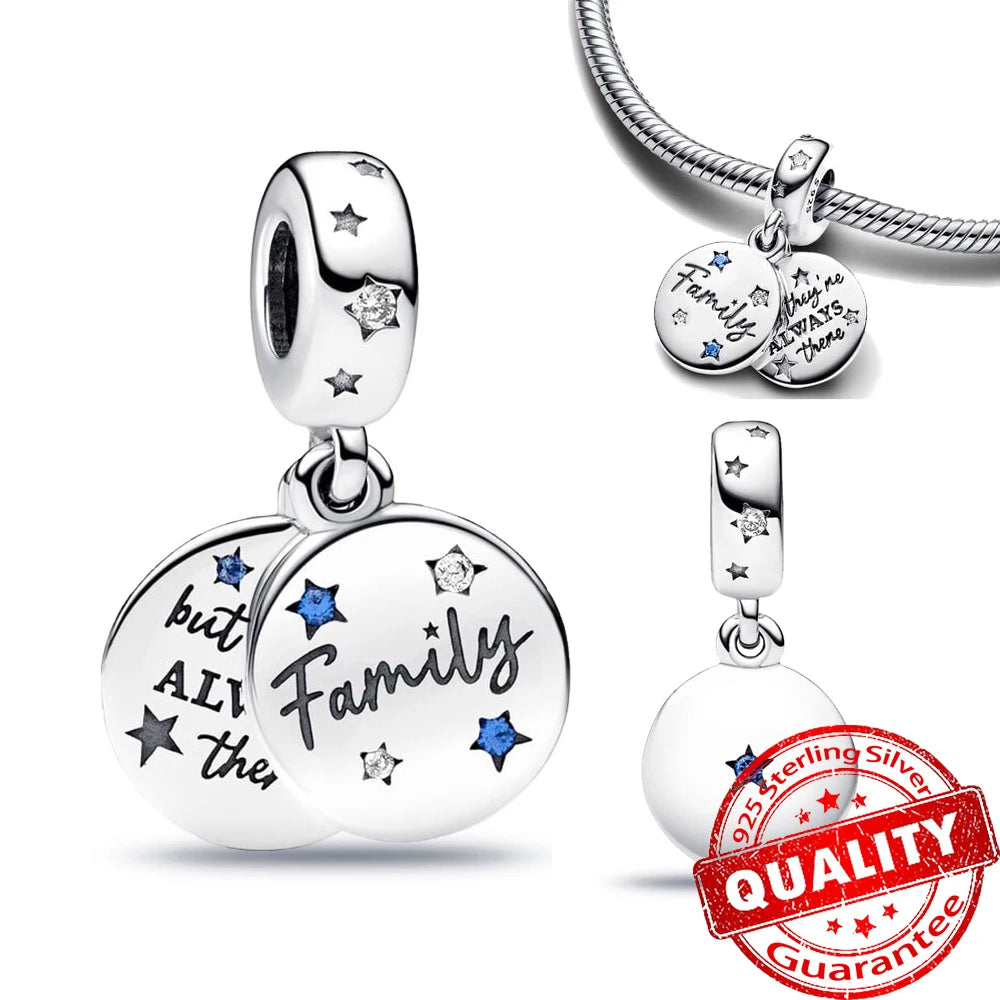 New Arrival 925 Sterling Silver Love You Mom Entwined Infinite Hearts Charm Fit Original Bracelet for Women Necklace DIY Jewelry