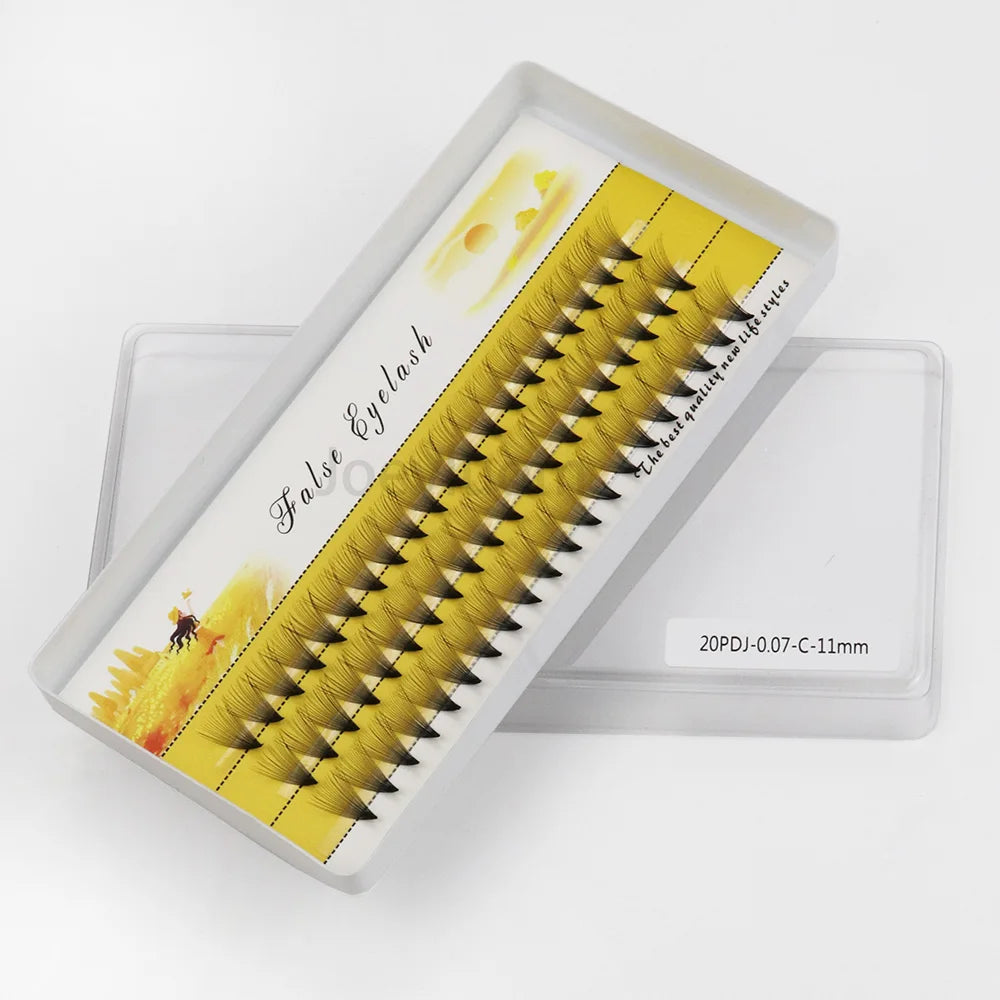 60 pcs/lot 20D handmade natural eyelash extension individual lashes nakeds make up eyelash 0.07 C curl individual lashes makeup