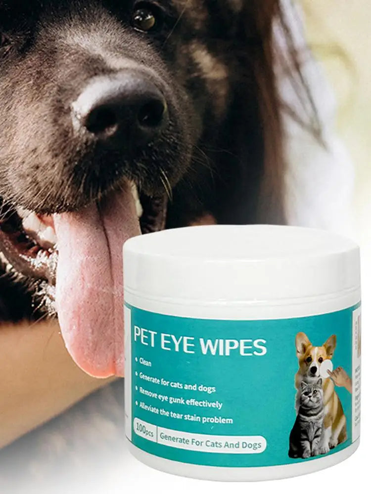 100 Count Dog Eye Cleaner Pet Eye Wipes Tear Stain Remover Convenient Cleaning Pads Dog Eye Cleaning Wipes Grooming Kit Care