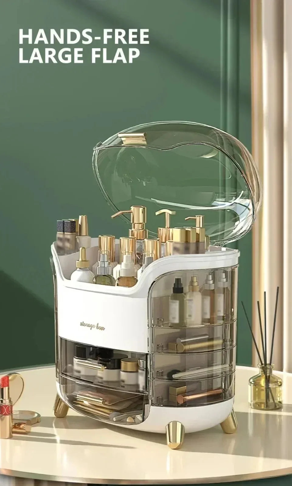 Cosmetic Storage Box Waterproof Jewelry Boxes Dust Proof Large Capacity Multifunctional Luxury Home Storage Make Up Organizer