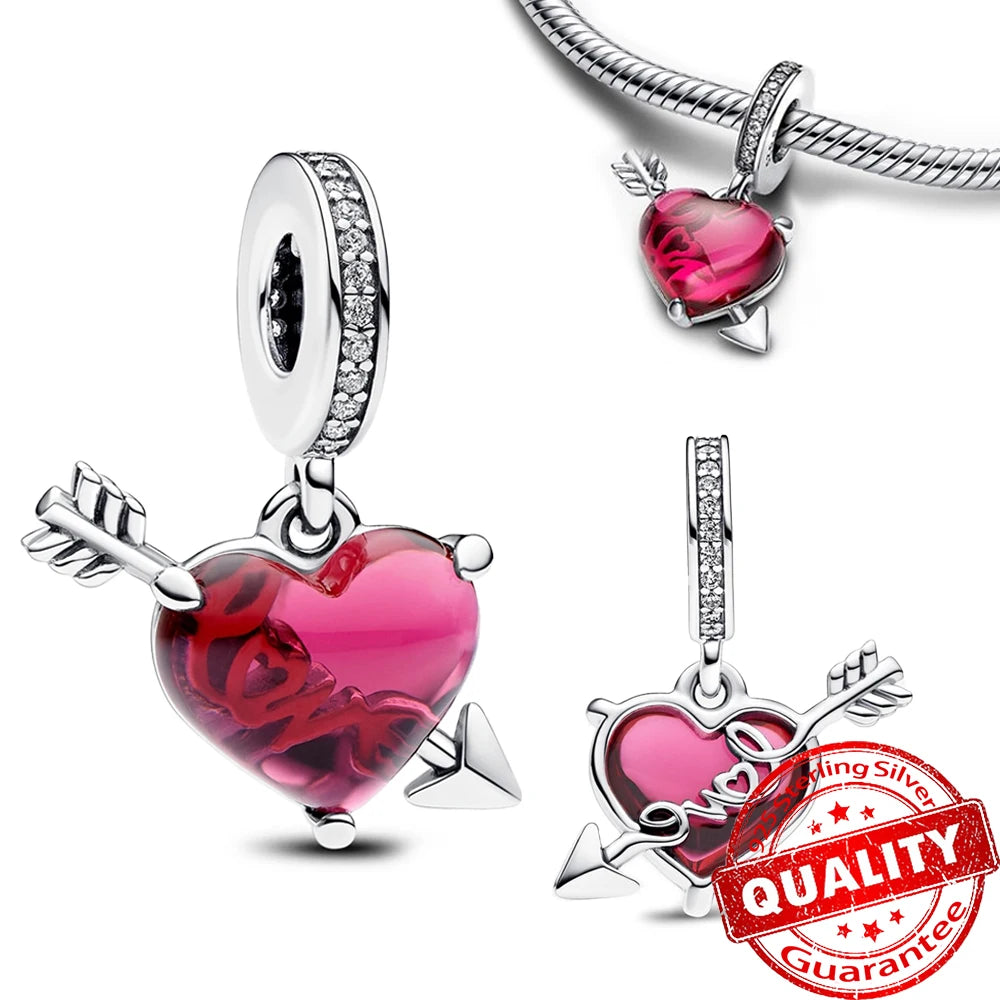 New Arrival 925 Sterling Silver Love You Mom Entwined Infinite Hearts Charm Fit Original Bracelet for Women Necklace DIY Jewelry