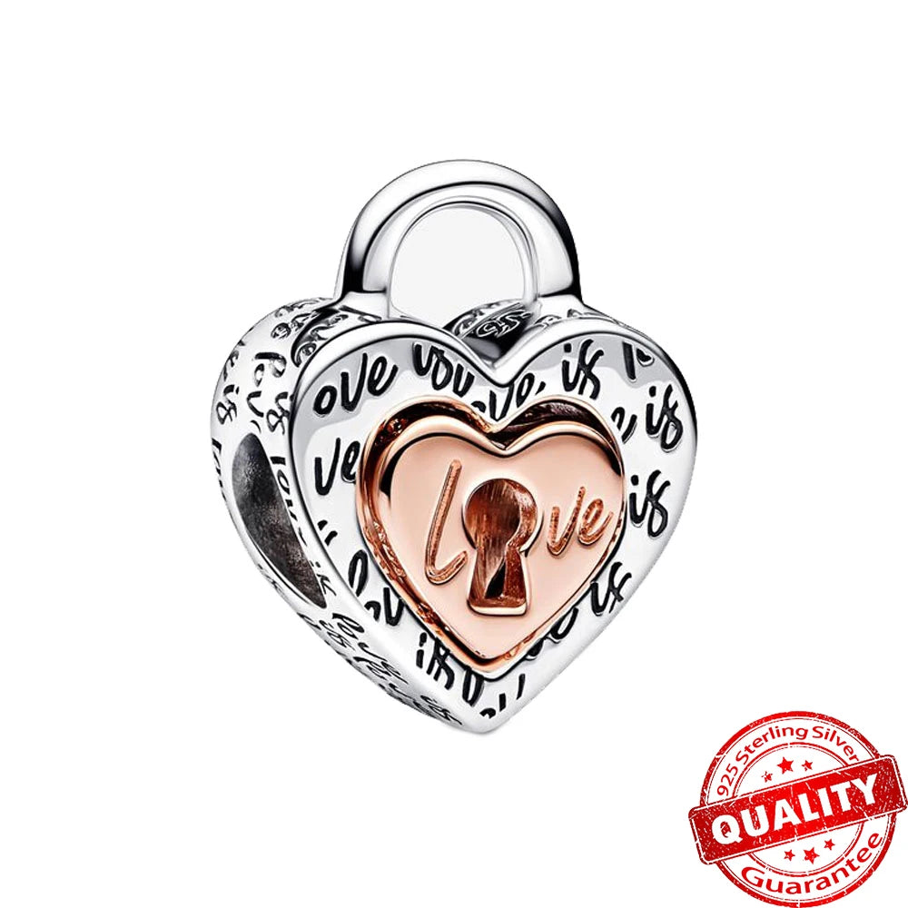 New Arrival 925 Sterling Silver Love You Mom Entwined Infinite Hearts Charm Fit Original Bracelet for Women Necklace DIY Jewelry