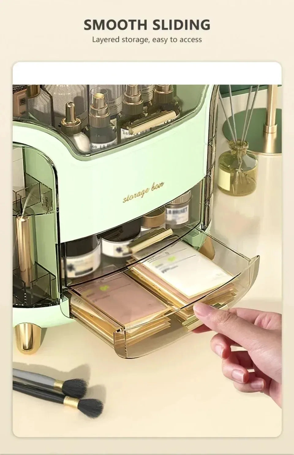 Cosmetic Storage Box Waterproof Jewelry Boxes Dust Proof Large Capacity Multifunctional Luxury Home Storage Make Up Organizer