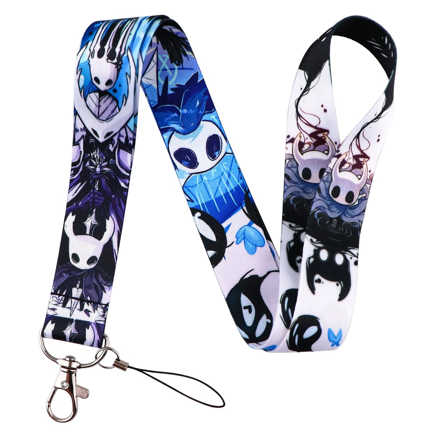 Hollow Knight Animated Lanyards Cartoon Badge Holder ID Credit Card Pass Hang Rope Keychain For Keys Anime Accessories Gifts