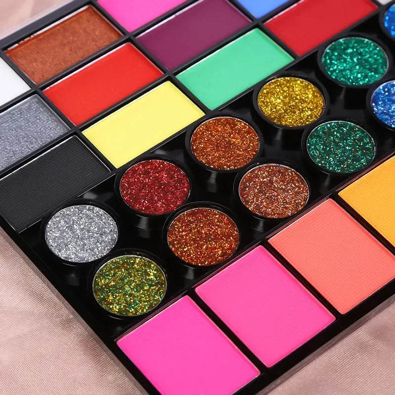 Face Body Painting Make Up Face Color Eye Shadow Easy To Clean Makeup Body Paint Festival Halloween Makeup Body Paint  Wholesale