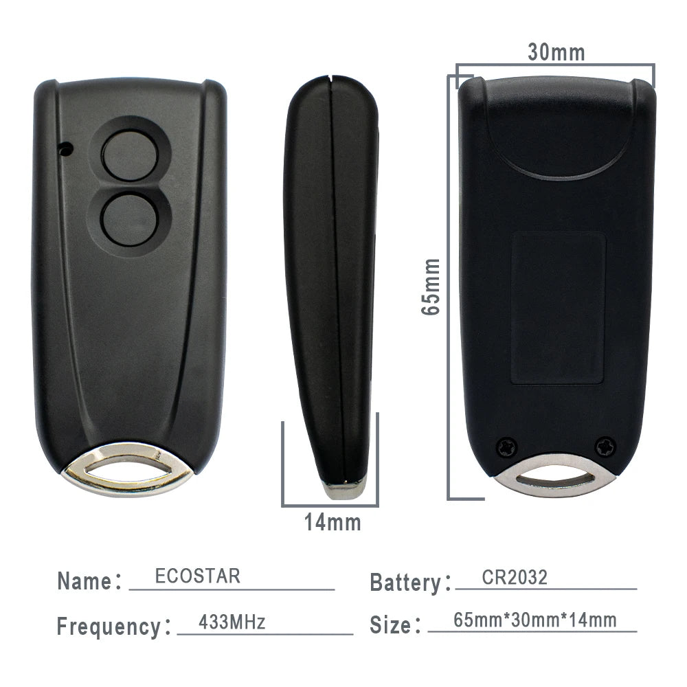 Ecostar RSC2-433 Garage Door Remote Control Compatible With Hormann Ecostar RSC2 RSE2 RSZ1 433.92MHz Rolling Code Transmitter