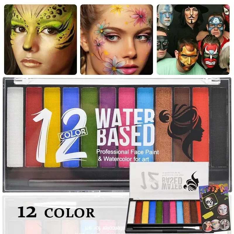 Face Body Painting Make Up Face Color Eye Shadow Easy To Clean Makeup Body Paint Festival Halloween Makeup Body Paint  Wholesale