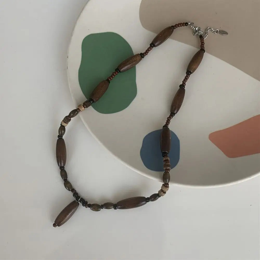 Korean Exquisite Retro Flower Love Heart Beaded Necklace For Women Personality Simple Cool Clavicle Chain Fashion Y2K Jewelry