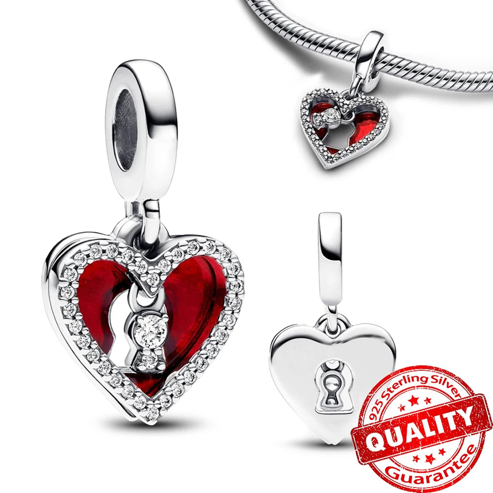 New Arrival 925 Sterling Silver Love You Mom Entwined Infinite Hearts Charm Fit Original Bracelet for Women Necklace DIY Jewelry