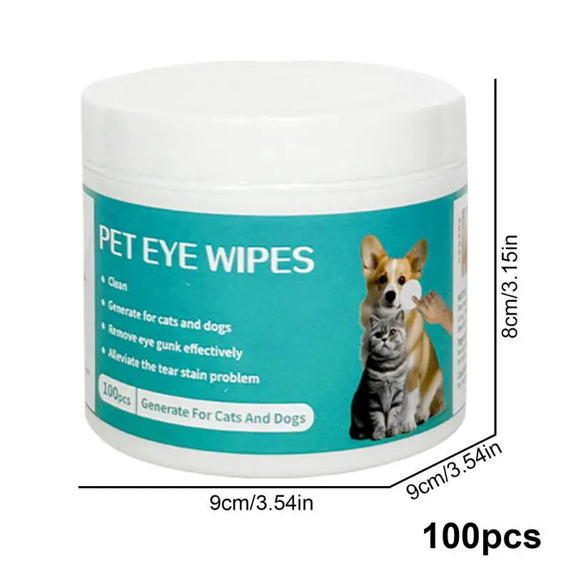 100 Count Dog Eye Cleaner Pet Eye Wipes Tear Stain Remover Convenient Cleaning Pads Dog Eye Cleaning Wipes Grooming Kit Care