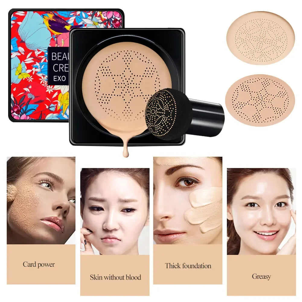 Mushroom Head Air Cushion Cc Cream Foundation Waterproof Facial Cosmetics Bright Make-up Women's Base Makeup Korean New