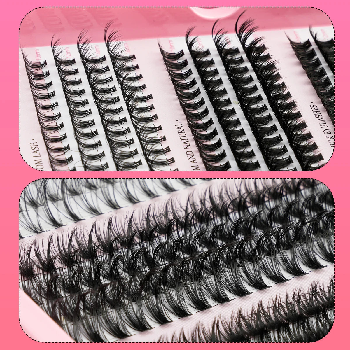 Individual Lashes C/D Curl DIY False Eyelashes Makeup Lash Clusters Set Eyelash Extension Kit Lashes Bond and Seal Make Up Tool
