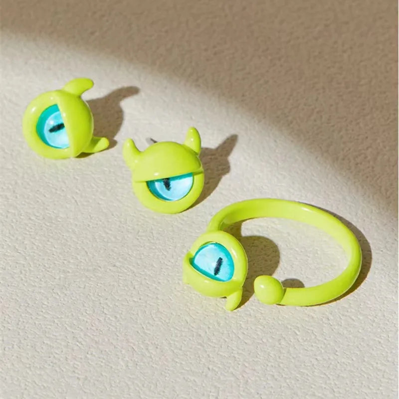 2023 Cosplay Anime Earring For Women Red Single Eye Monster Piercing Halloween Ear Stud Female Funny Goth Ear Accessories Gift