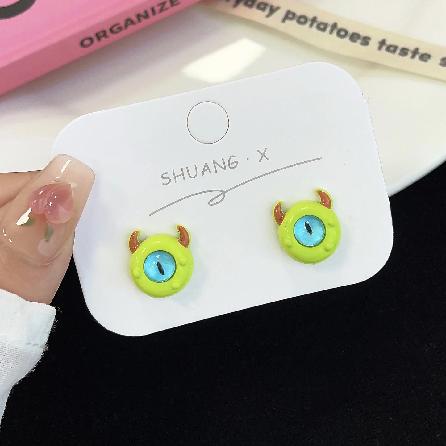 2023 Cosplay Anime Earring For Women Red Single Eye Monster Piercing Halloween Ear Stud Female Funny Goth Ear Accessories Gift
