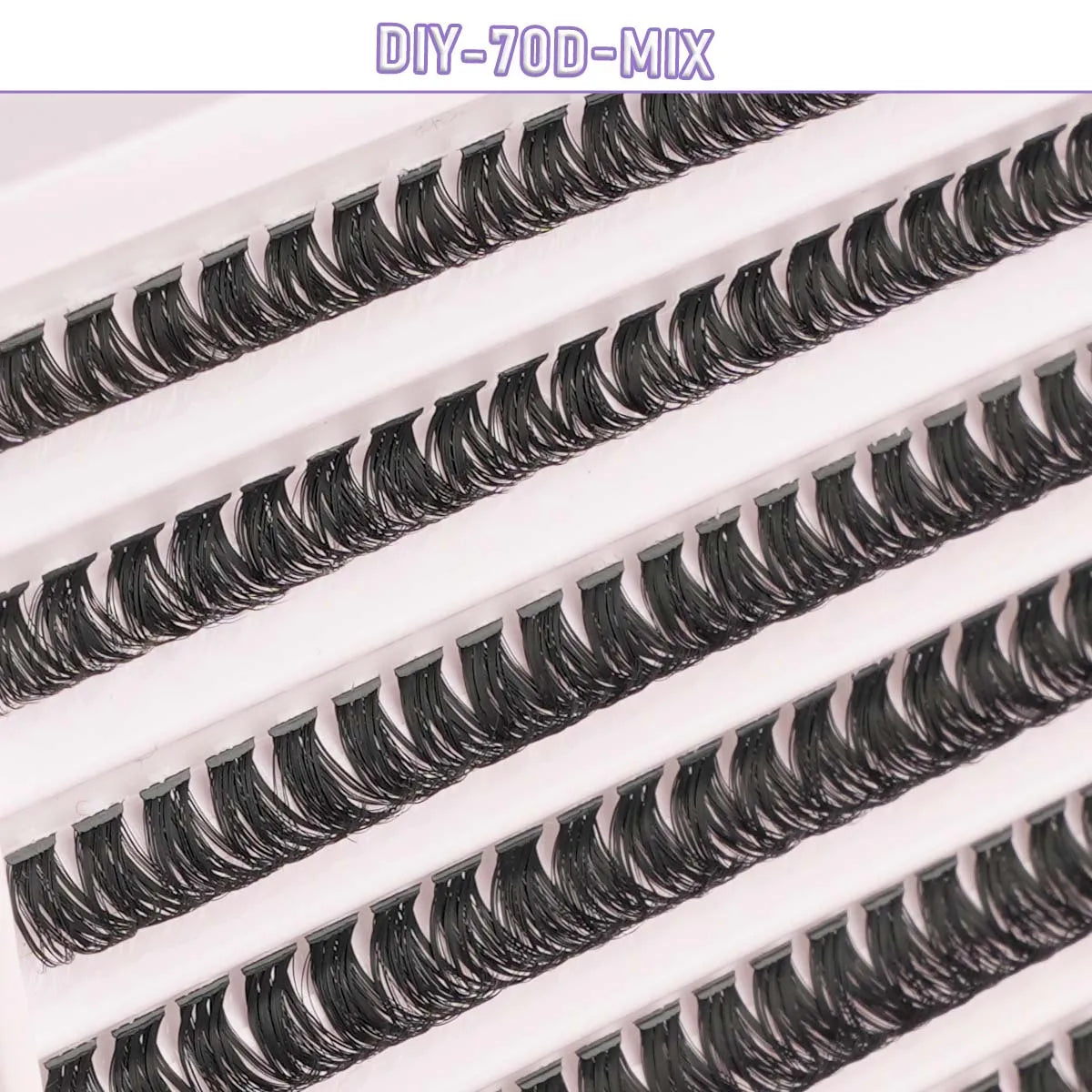 Individual Lashes C/D Curl DIY False Eyelashes Makeup Lash Clusters Set Eyelash Extension Kit Lashes Bond and Seal Make Up Tool
