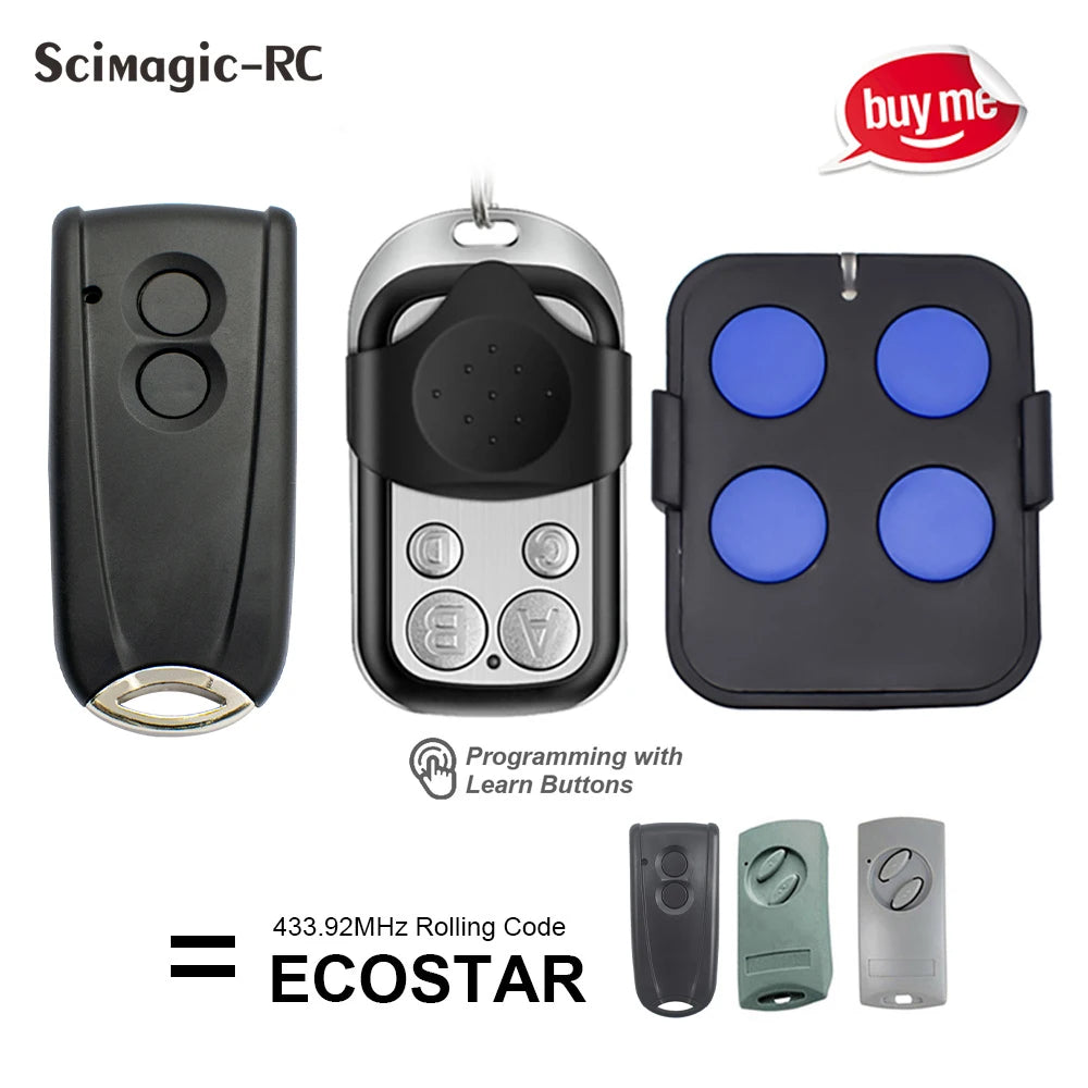Ecostar RSC2-433 Garage Door Remote Control Compatible With Hormann Ecostar RSC2 RSE2 RSZ1 433.92MHz Rolling Code Transmitter