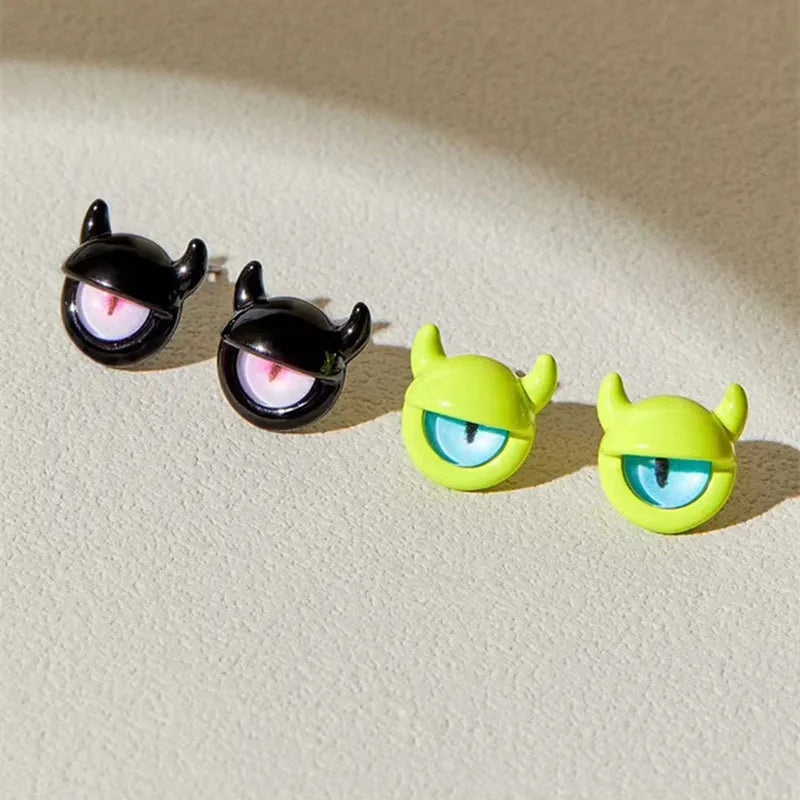 2023 Cosplay Anime Earring For Women Red Single Eye Monster Piercing Halloween Ear Stud Female Funny Goth Ear Accessories Gift