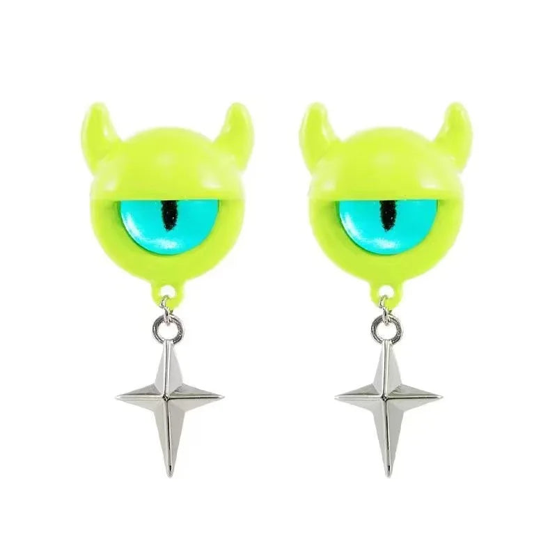 2023 Cosplay Anime Earring For Women Red Single Eye Monster Piercing Halloween Ear Stud Female Funny Goth Ear Accessories Gift
